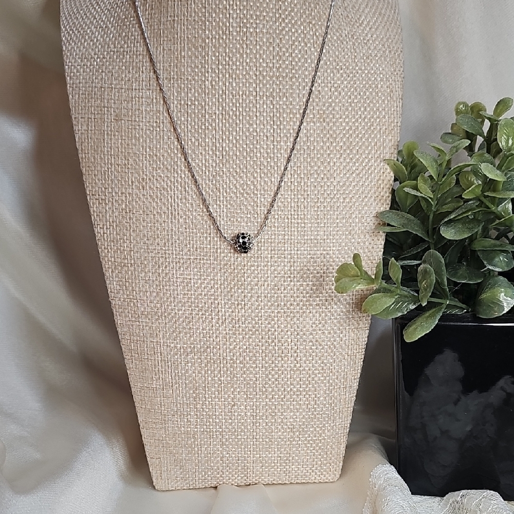 Express Silver Necklace with Black Accent